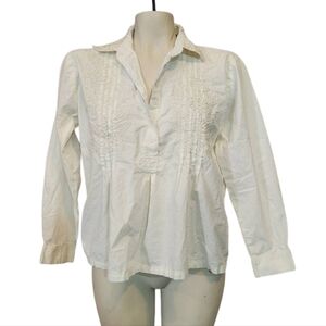 Vintage BFA Classics White Embroidered‎ Blouse Size Small